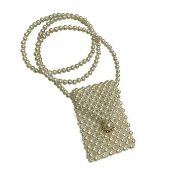 

New Women Bags Lady Pearl Beaded Handbags Evening Bag Clutch Messenger Shoulder Crossbody Phone Bag Top Evening Party Bag