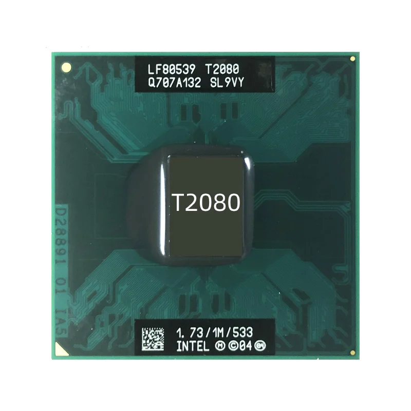 Двухъядерный процессор Intel Pentium T2080 SL9VY 1 7 ГГц двухпоточный Мб 31 Вт разъем M / mPGA478MT |