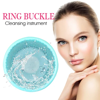 

New Rechargeable Silicone Cleansing Instrument Gift Creative Ring Buckle Face Wash Pore Cleaner Beauty Instrument