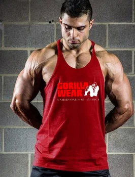 

muscle Print Men Brand Stringer Tank Tops Bodybuilding Gyms Clothing Cotton Singlet Vest Stringer Fitness Jogging Tank Top