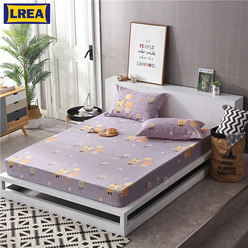 LREA1pcs полиэстер печатная твердая простыня по размеру матраса крышка четыре угла с эластичной лентой простыня