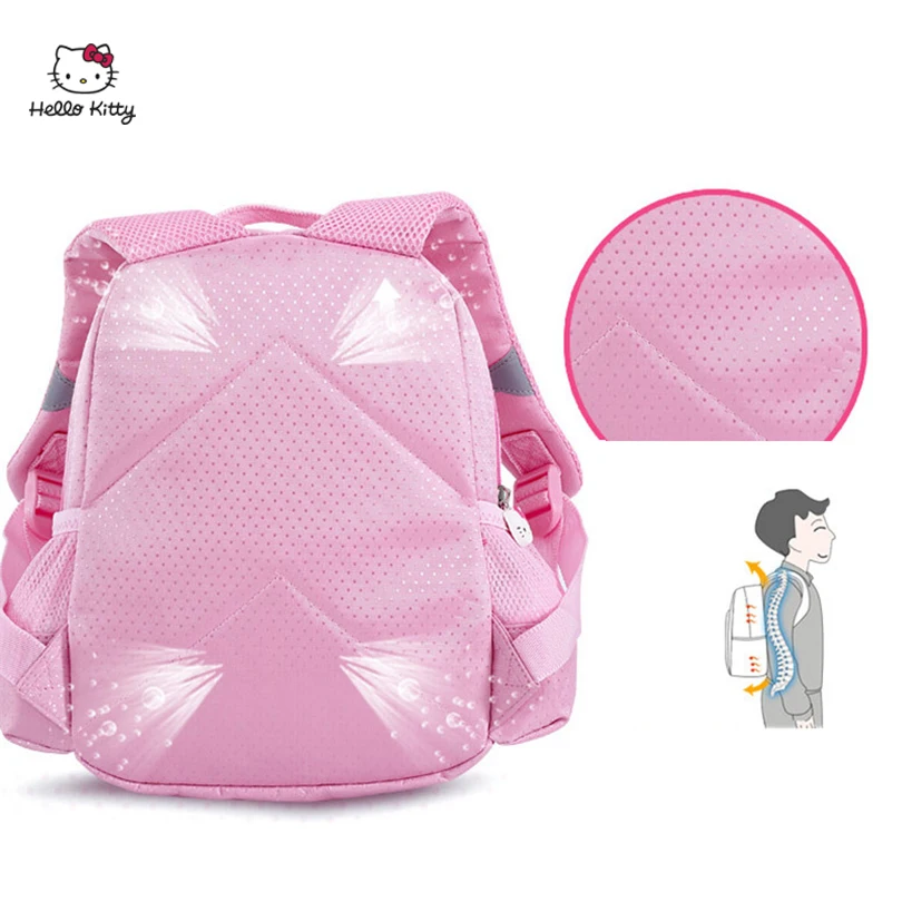 HELLO KITTY популярный рюкзак для девочек из полиэстера, Молодежный Школьный Рюкзак Для Путешествий, сумка для ноутбука, сумка для книг на молнии, рюкзак большой вместимости