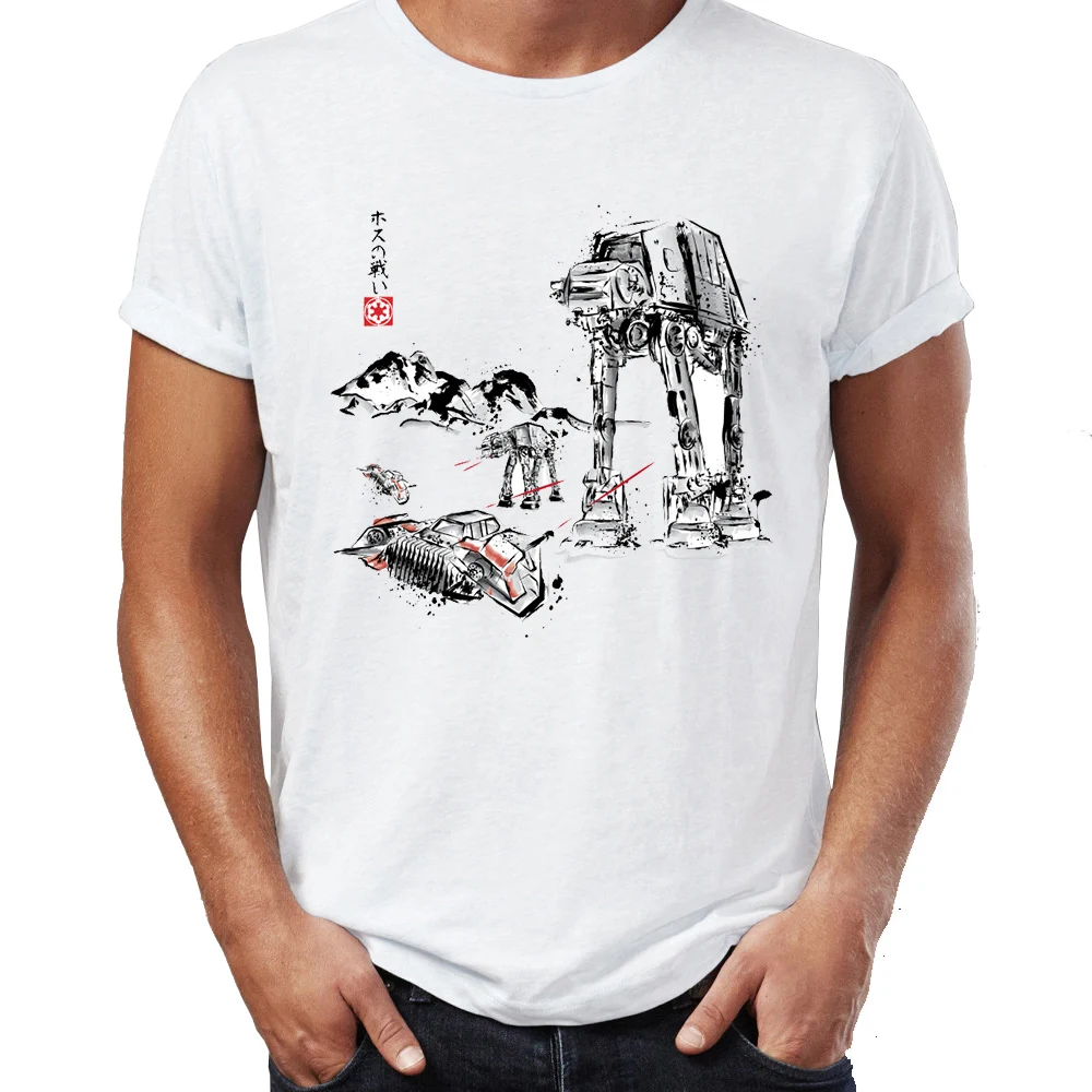

Marvel Men T Shirts Star Wars Water Color X Wing Attack on The Walker Awesome Artwork Printed High Street Tee Shirts