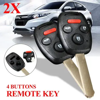 

4 Button Car Keyless Entry Remote Key Fob Shell Case Cover Black Replacement For Honda For Accord 2008 2009 2010 2011