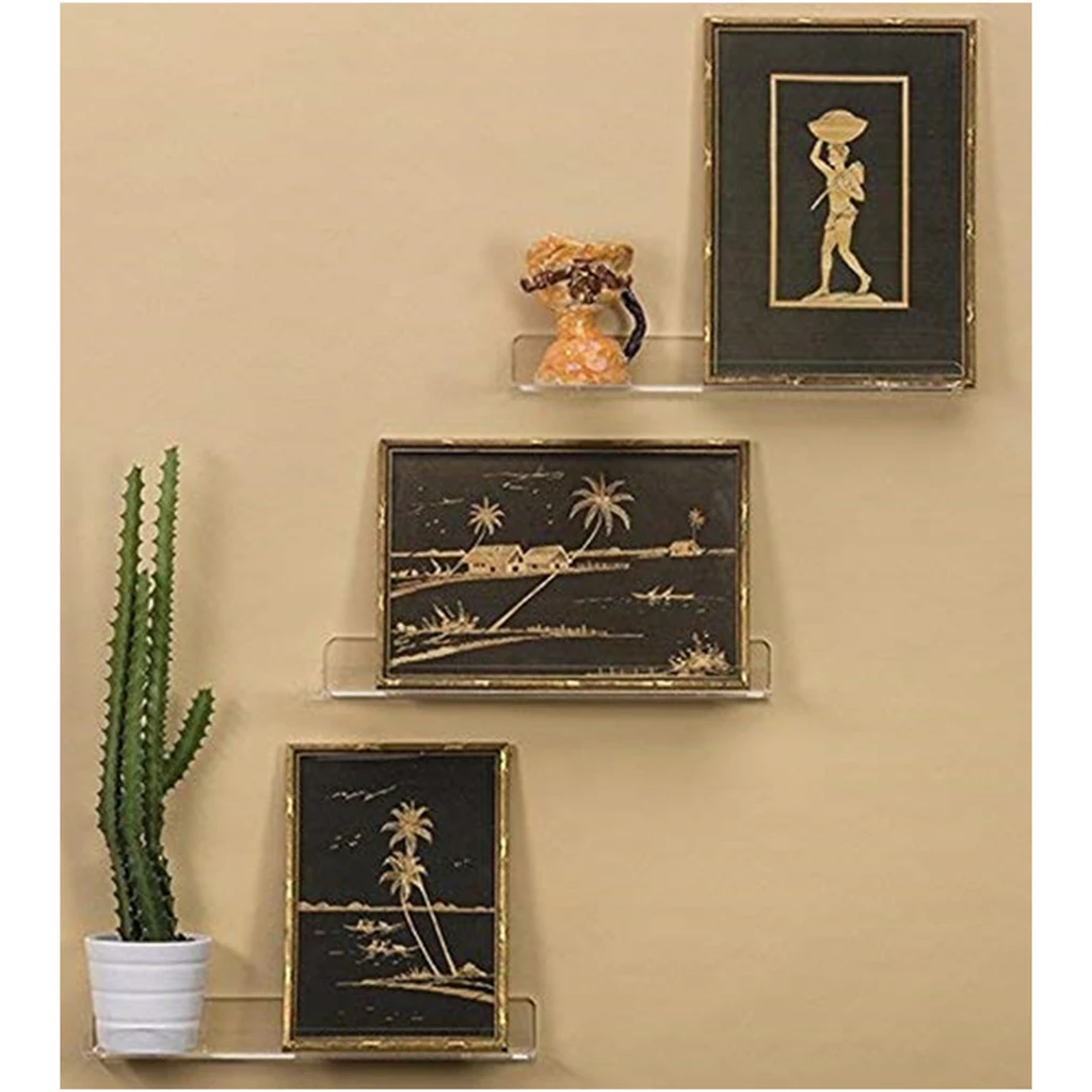 Acrylic Floating Wall Shelf Kids Invisible Rack Shelf Display Organizer