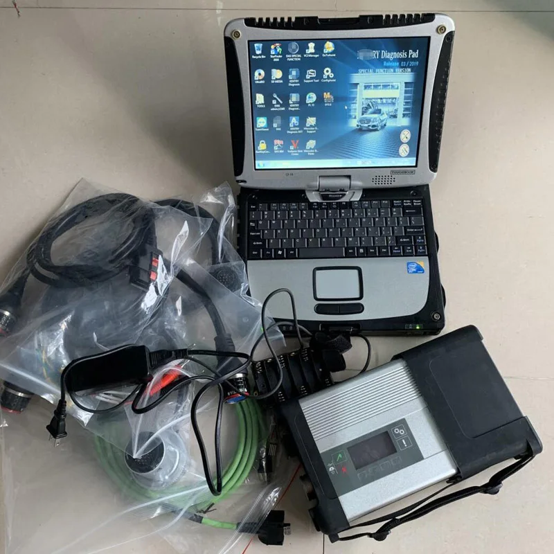 

star diagnose mb star c5 multiplexer with cf-19 laptop cf19 PC newest software in super SSD car and truck scanner high quality