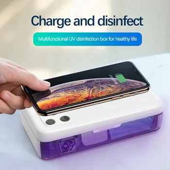 

Cell Phone Sterilization Box Wireless Charging UV Light Sterilizer Disinfection Box Wireless Charger for Phone Daily Supplies