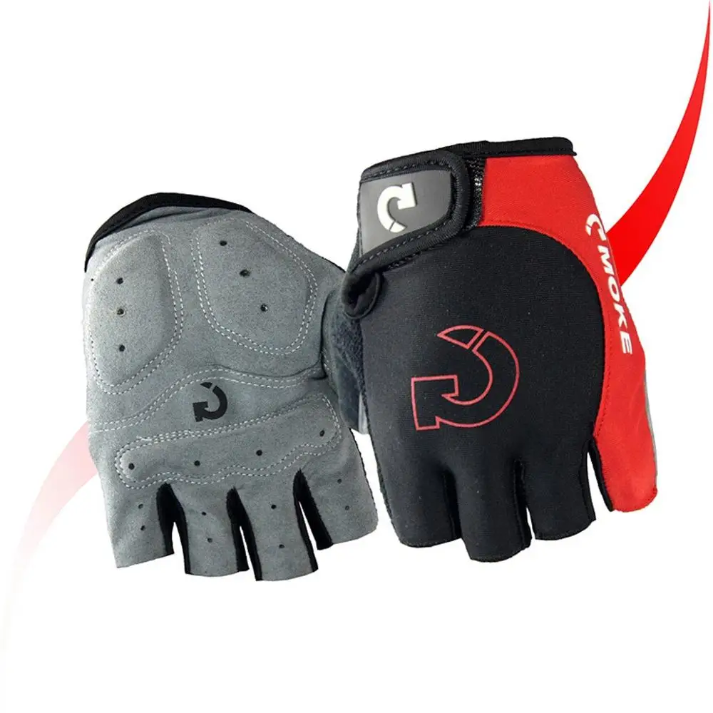 MTB перчатки для велоспорта, дышащие мужские летние спортивные гоночные перчатки для велоспорта, мотоцикла, горного велосипеда, велосипедные Гелевые перчатки с полупальцами - Цвет: Красный