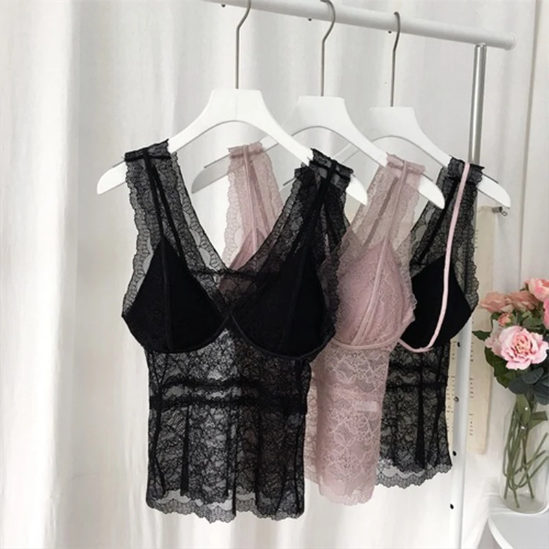 MLXSLKY New women's fashion lace halter vest autumn and winter vest slim thin womens lace vest