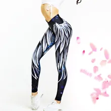 Леггинсы для женщин осень высокая Талия Панк Крылья Ангела печатные леггинсы плюс размер женские тренировки сексуальные леггинсы дропшиппинг W1008