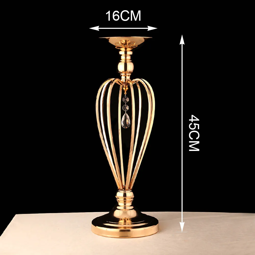 Wedding Decoration Iron Flowers Vases Candle Holders Road Lead Table Centerpiece Metal Stand Candlestick For Party Candelabra