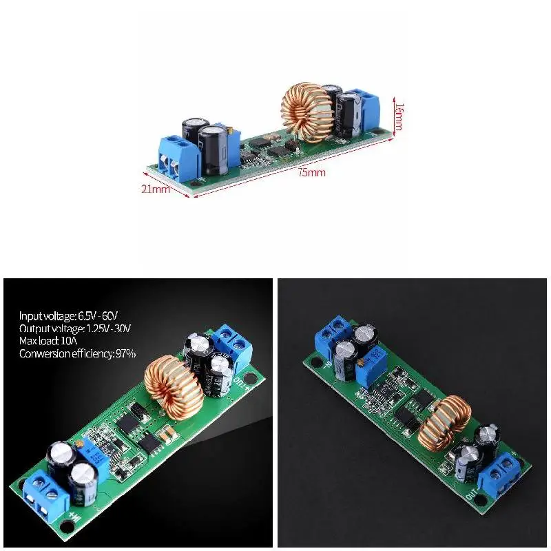 DC-DC понижающий модуль 24-60V to 3 V-19 V 10A преобразователь напряжения Регулятор WWO66