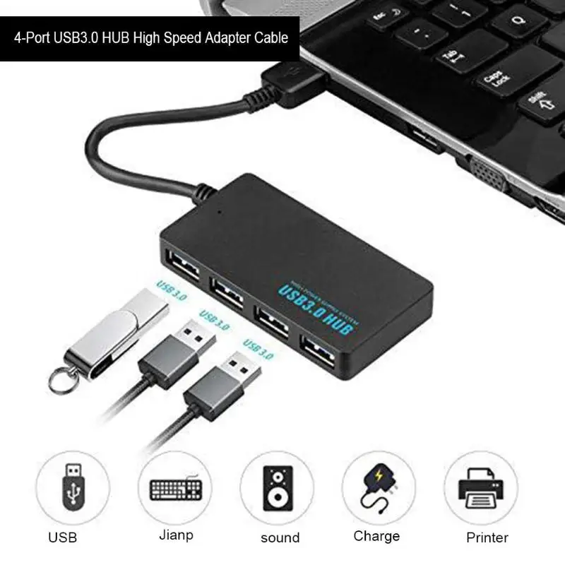 4 порта usb-хаб высокая скорость 5 Гбит/с usb 3,0 концентратор для порта usb разветвитель для портативных ПК компьютер аксессуары док-станция usb 3,0