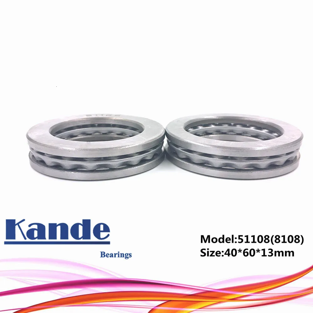 Kande 51108 8108 2шт 40x60x13 ABEC-1 подшипник с плоской тягой шарикоподшипник Осевой Упорный подшипник 8108