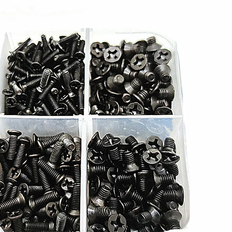500Pcs KM 나사 M2 M2.5 M3 플랫 헤드 필립스 나사 노트북 노트북 나사 세트 컴퓨터 작은 나사