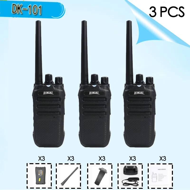 3PCS 3 шт. DONGKE портативные радио рации 16CH UHF двухстороннее радио интерфон радио comunicador трансивер CB talkie-walkies - Цвет: 3PCS