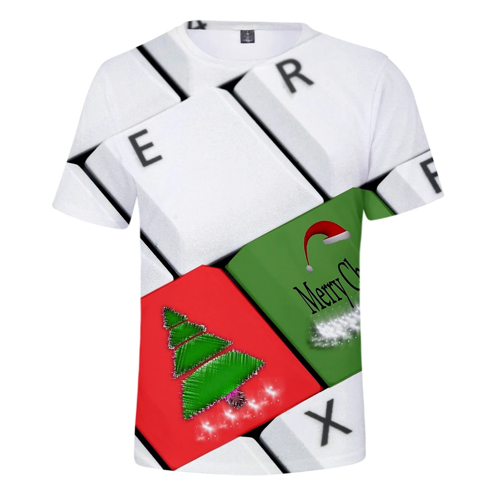 

Рождественская 3D футболка для мужчин/женщин/детей, лидер продаж, модные футболки с коротким рукавом с принтом, Рождественская ночь, 3D футболки, детские повседневные топы