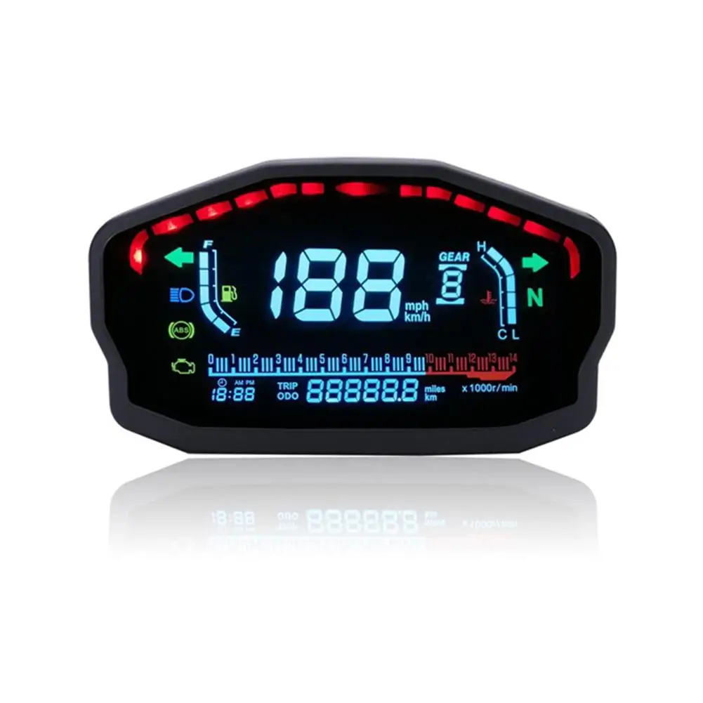  Motorcycle Modified Color Screen LCD Digital Instrument Shockproof Anti-glare Universal LED Speedom - 4000238722814