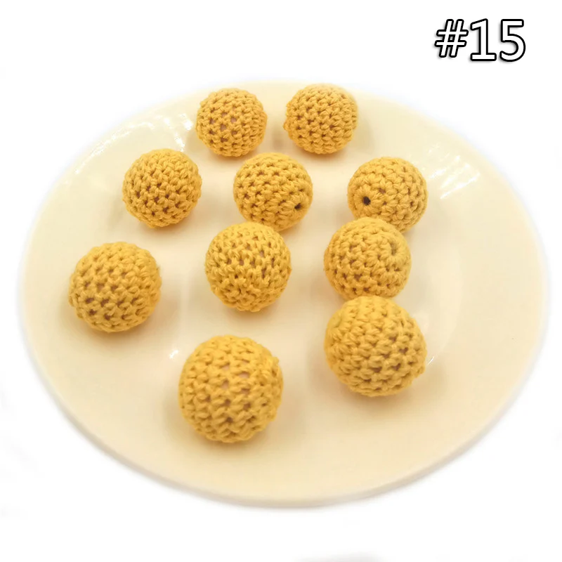 wood teether 15 5 шт. детский прорезыватель, вязаные крючком бусины, 16 мм, деревянный прорезыватель, подвесная детская коляска, аксессуары для детской коляски, зажим для пустышки, деревянная кукла младенца - Цвет: wood teether 15