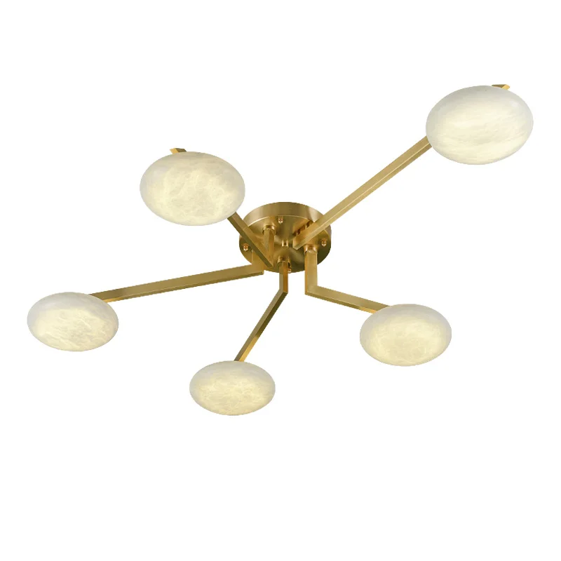 

Постмодернистский роскошный светильник для гостиной, медная мраморная люстра, простая лампа в скандинавском стиле для спальни, дома, столовой