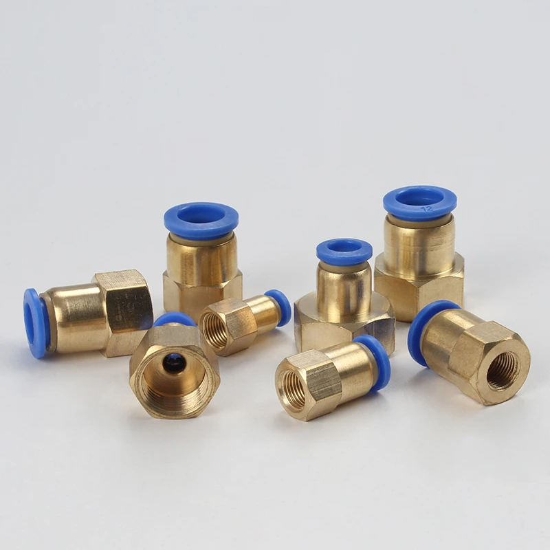 5PCS PCF 공압식 퀵 커플 링 4 6 8 10 12mm 호스 파이프 1/8 &3/8& 1/2 &1/4& BSP 암나사 황동 에어 커플 링
