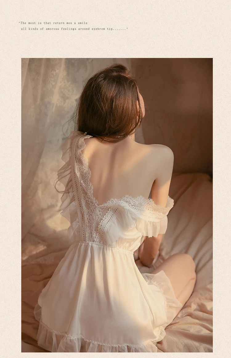 lace silk night dress