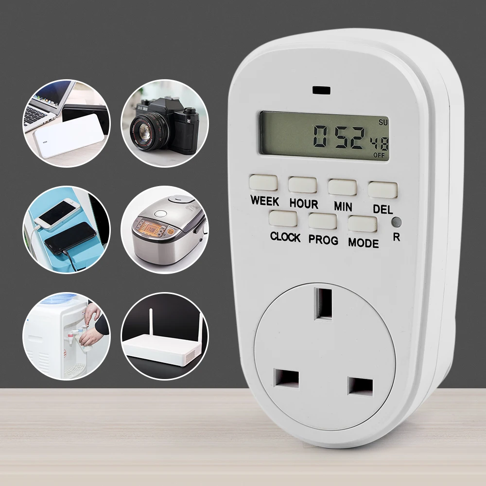 

Digital Display Programmable Timing Switch Square Timing Digital Socket For Indoor Electrical Switch