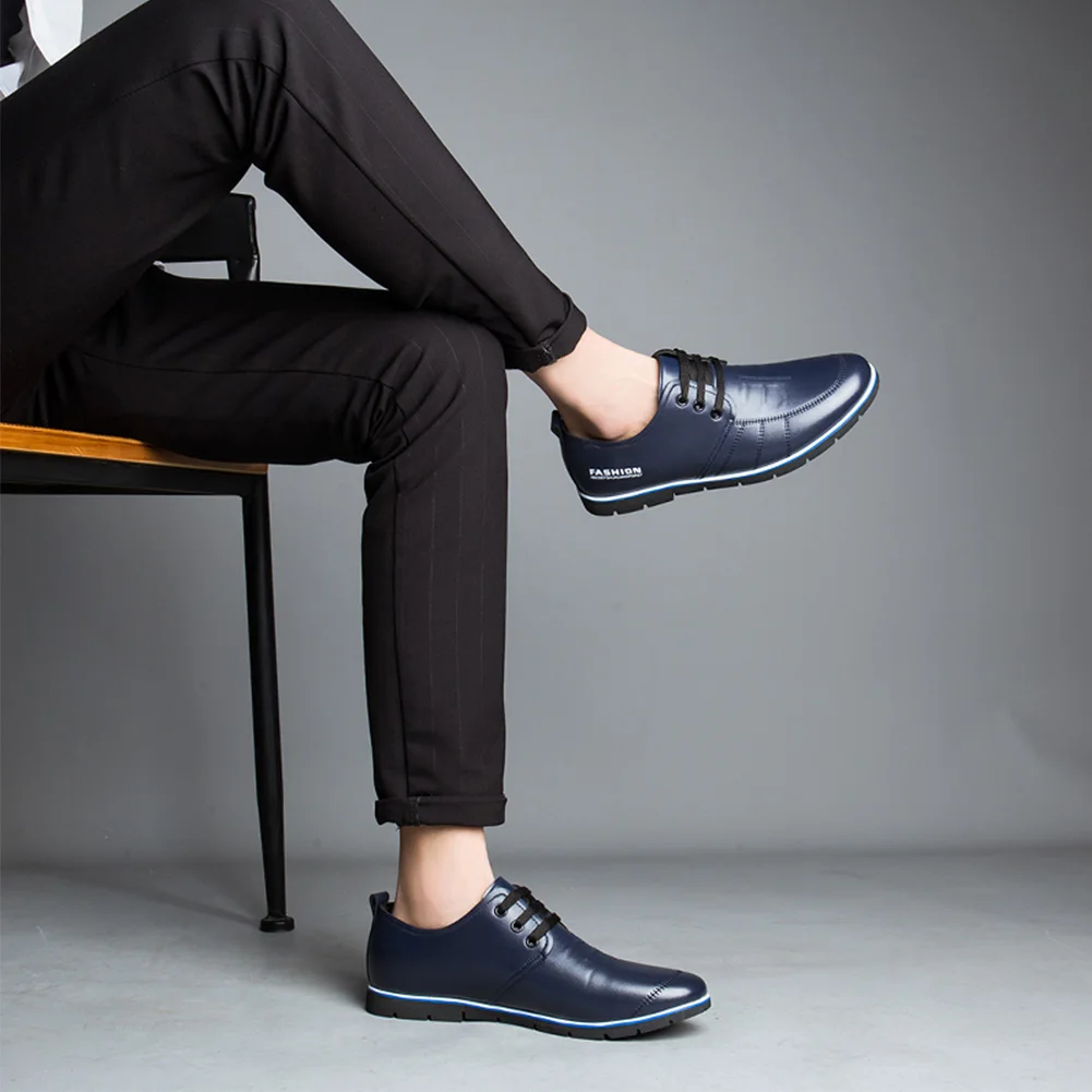 Casual Business Driving Comfy Men Shoes Spring Autumn Basic Microfiber Leather Outdoor Fashion Lace Up Breathable British Soft