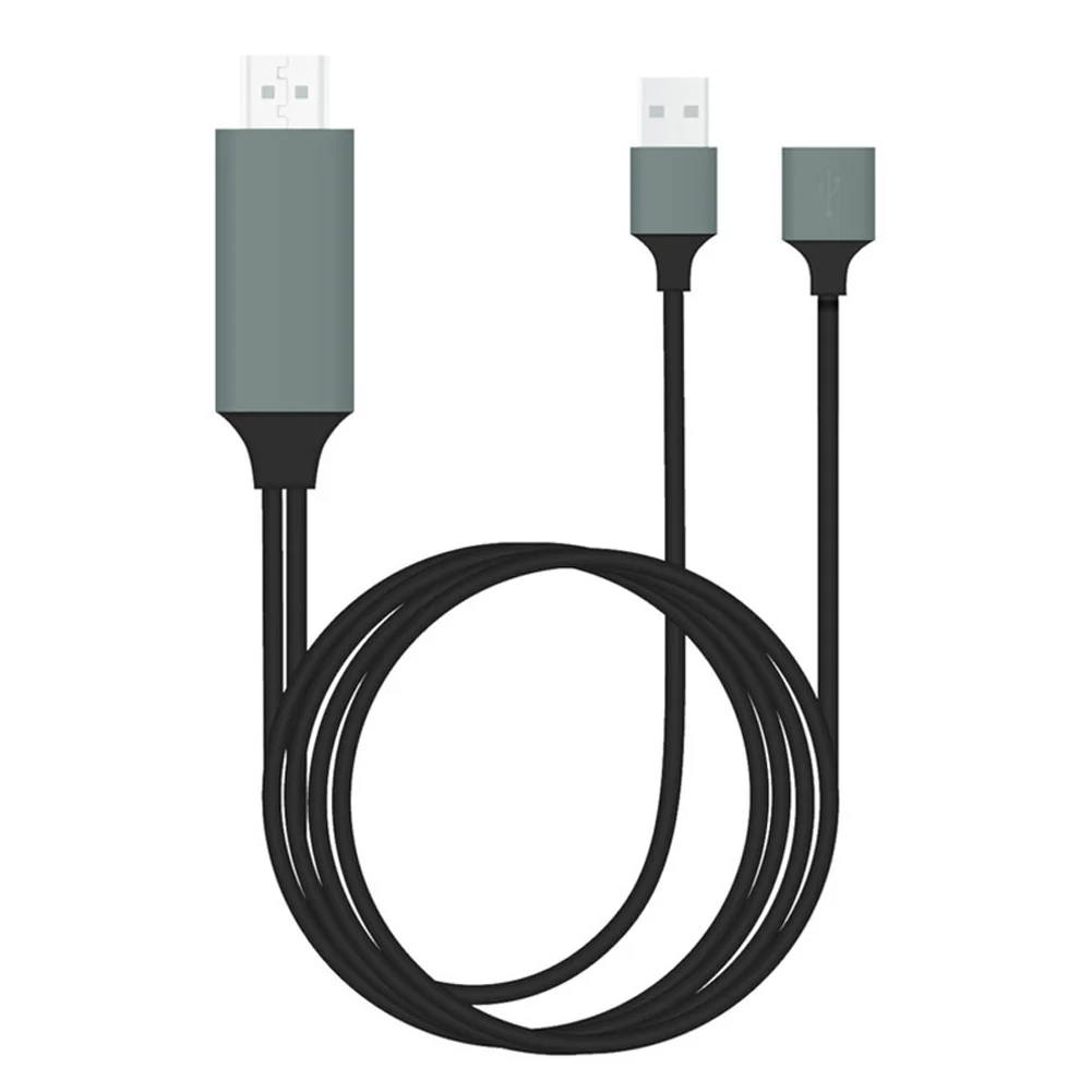Черный 3 в 1 HDMI кабель ТВ Android телефоны к HDMI адаптер Full HD 1080P кабель-Переходник USB OD889 - Цвет: Черный