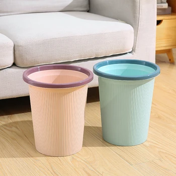 

Trash Can Large Trash Basket Classification Trash Can For Kitchen NEW Simple Plastic Pressure Ring Trash Can Household