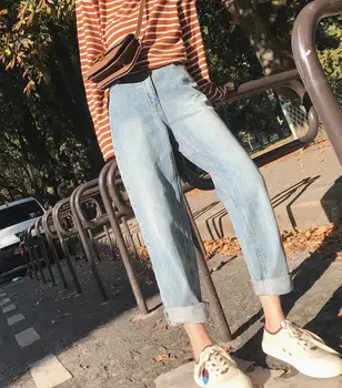 

Autumn Chinstudio Simple Willfulness Good Match Of Show Thin Proportion Straight Cylinder Jeans