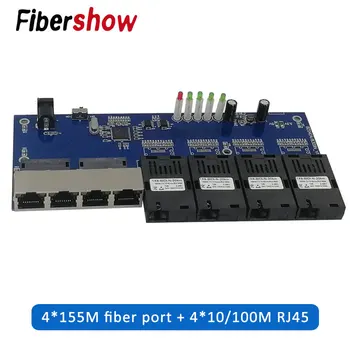 

Ethernet Fiber switch 4 RJ45 4 SC Optical Media Converter Single Mode fiber Port 10/100M PCBA