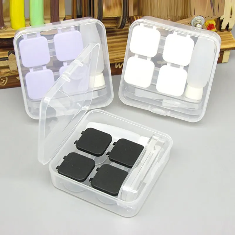 Карамельный цвет наборами по 2 пары контактные линзы чехол с квадратная