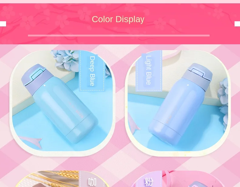 Pupils Vacuum Flask with Straws, Adults, Pregnant Womens Cups, Large-capacity Drinking Straws, Cups, Children Go Out and Carry