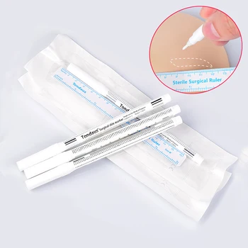 

Professional white Microblading Skin Piercing Surgical Eyebrow Marker Pen With Measure Ruler Tattoo Eyebrow Scribe Accessories