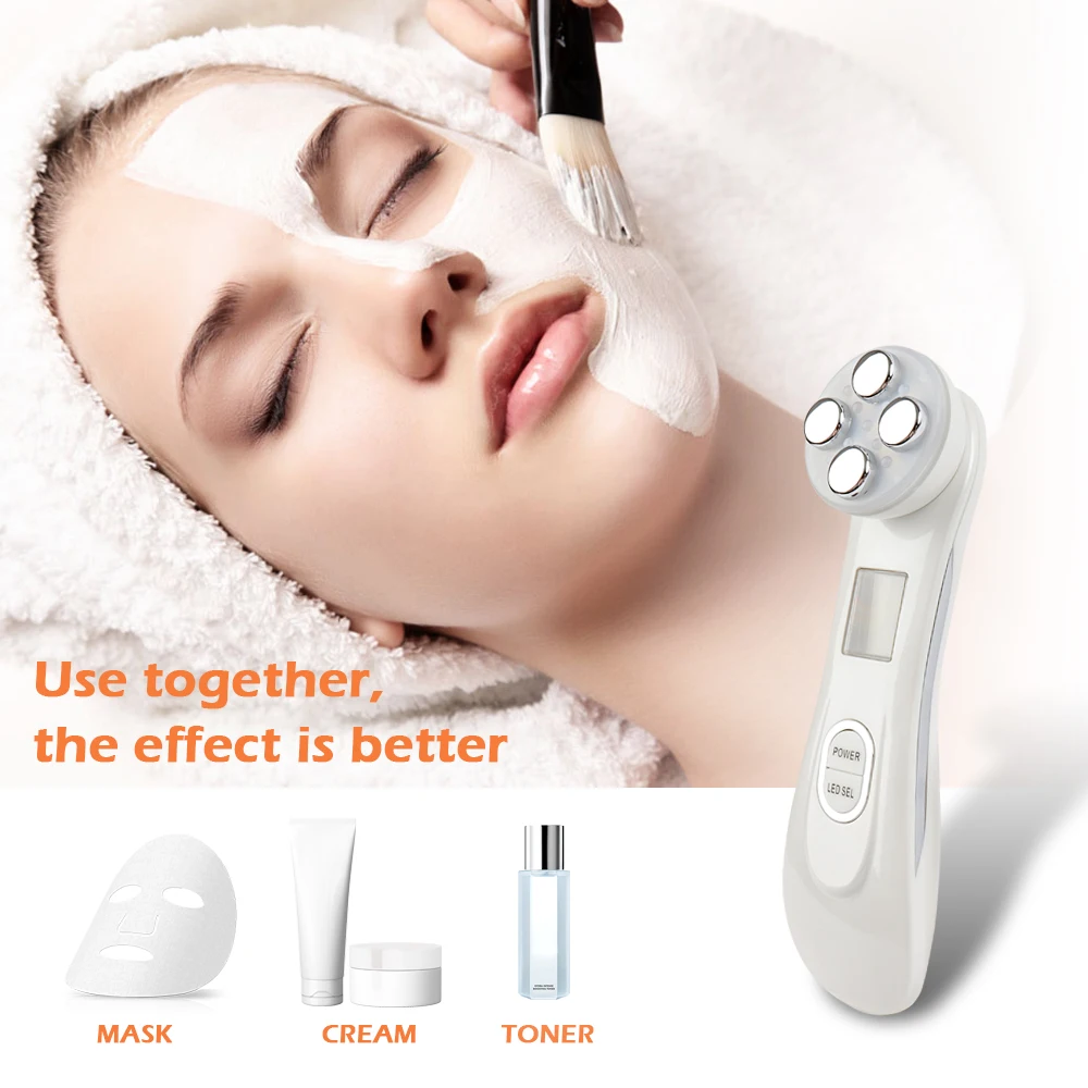 Cheap Face Skin EMS Mesotherapy Electroporation RF Radio Frequency Facial LED Photon Skin Care Device Face Lift Tighten Beauty Machine