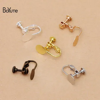

BoYuTe (20 Pieces/Lot) Metal Brass 14*17MM No Pierced Ear Clip with 8MM Base Diy Handmade Earrings Jewelry Accessories