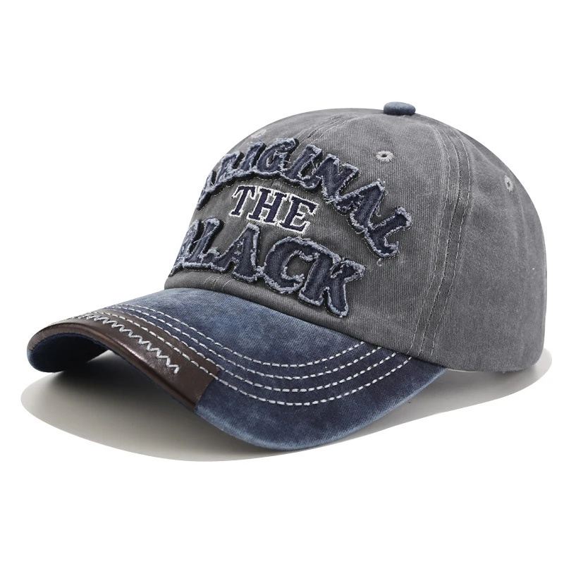 Blue Gray RoxCober винтажная хлопковая бейсболка, облегающая Кепка, бейсболка, шляпа, кепка, Повседневная Кепка, Черная кепка с надписью для мужчин и женщин 1021 - Цвет: Blue Gray