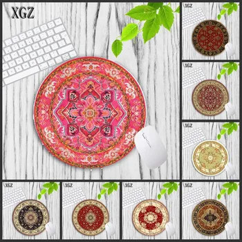 

XGZ Persian Carpet Type Round Mouse Pad Rubber Anti-skid Notebook Game Mouse Pad for PC Computer Laptop Desktop 200X200X2MM