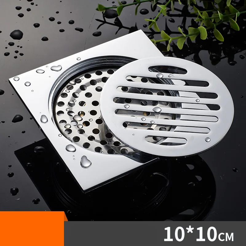 Bathroom floor shower drain waste floor drain Anti-odor Bathtub Shower Drainer Stainless Steel Square drainage floor drain shower drain