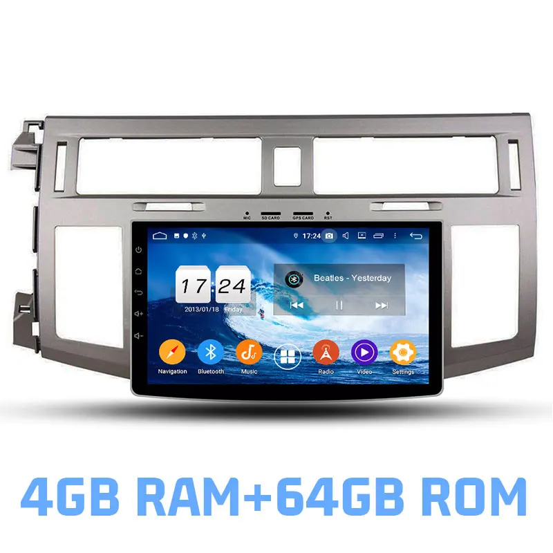 Ips DSP Android 9,0 4 Гб ОЗУ+ 64 Гб ПЗУ+ 8 ядерный автомобильный dvd-плеер Wifi Bluetooth 4,2 RDS радио gps карта для Toyota Avalon 2008 2009 - Цвет: 4GB RAM and 64GB ROM