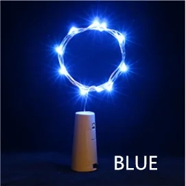 Blue Год 1 м 10Led/2 м 20Led лампа для бутылки вина медная проволока Сказочный мини-светильник s рождественские украшения Kerst Natal Декор - Цвет: Blue
