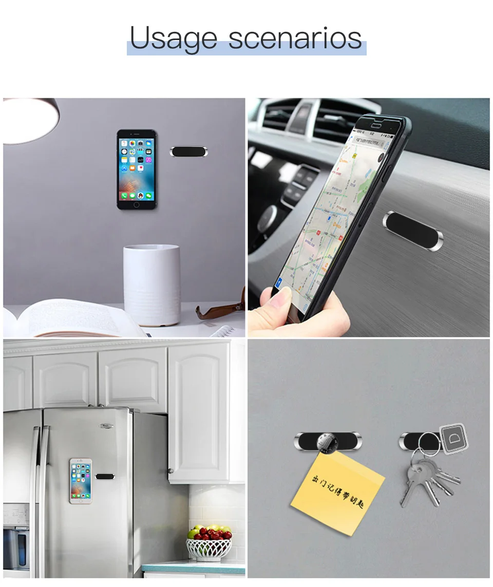 KUULAA мини полоса форма Магнитная автомобильная подставка для телефона для iPhone samsung Xiaomi настенный металлический магнит gps автомобильное крепление приборной панели