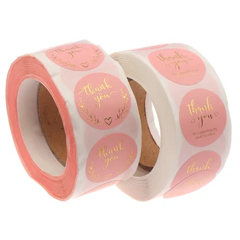 

500pcs Per Roll Thank You Sticker Seal Labels Pink Label Paper Sticker