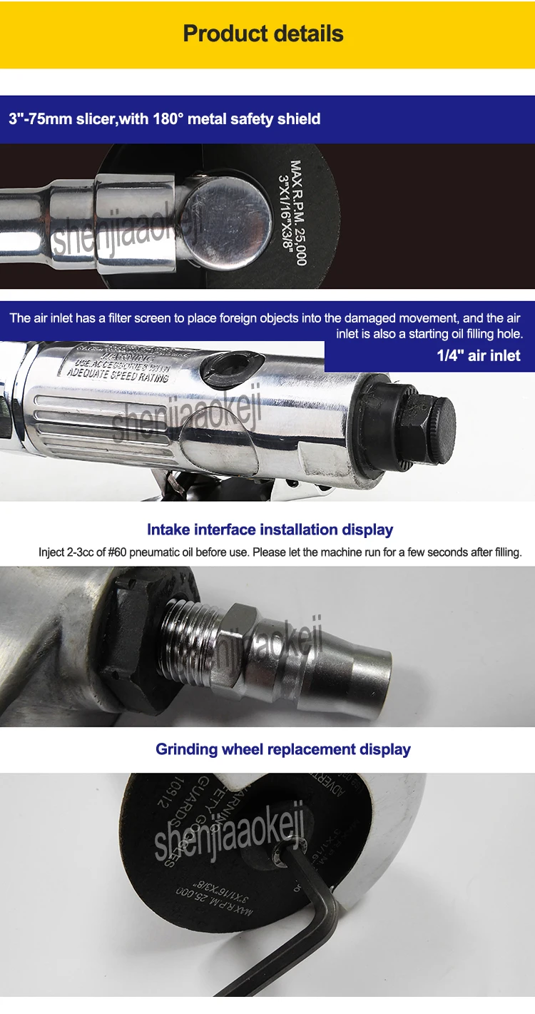 WX-813 Small-Scale Pneumatic Cutter Machine 18000RPM Air Cutting Machine Tool Wi
