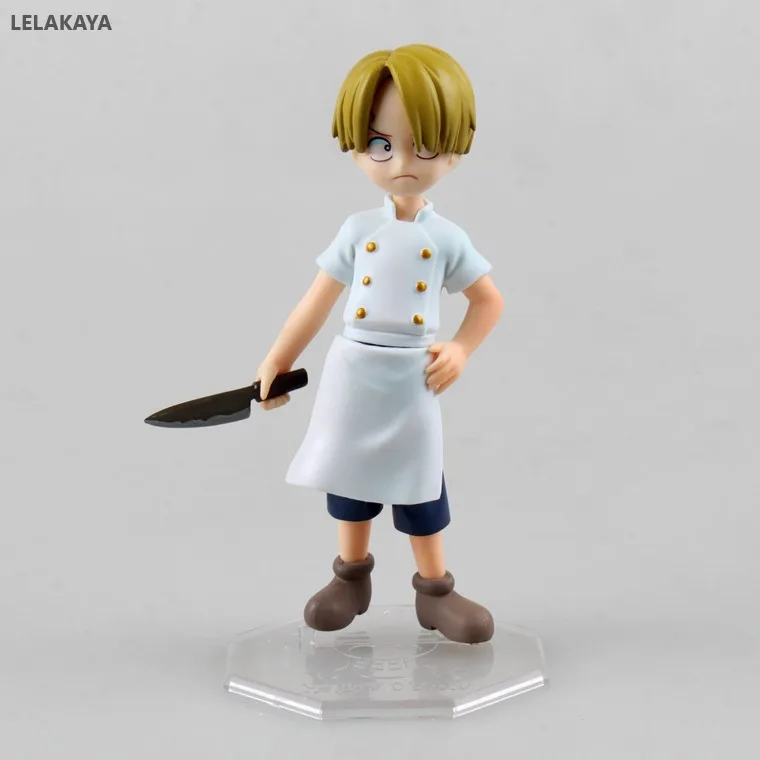 12 см аниме ONE PIECE Vinsmoke Sanji White Chef Ver. Экшн фигурки из ПВХ модели игрушек Сменное лицо