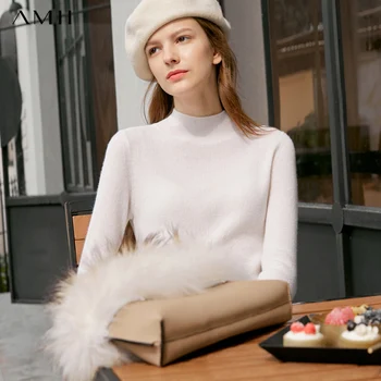 

Amii Minimalist Pullover Sweater Autumn Women Casual Solid Slim Fit Elegant Female Turtleneck Sweater Tops 11920798
