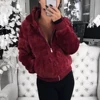 DIHOPE 2022 New Faux Fur Women Coat With Hood High Waist Fashion Slim Black Red Pink Faux Fur Jacket Fake Rabbit Fur Coats ► Photo 3/6