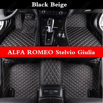 

All Weather Car Floor Mats for ALFA ROMEO Stelvio Giulia Custom Made Luxury Leather Sedan Saloon Foot Mat Suv Best Carpet Rugs