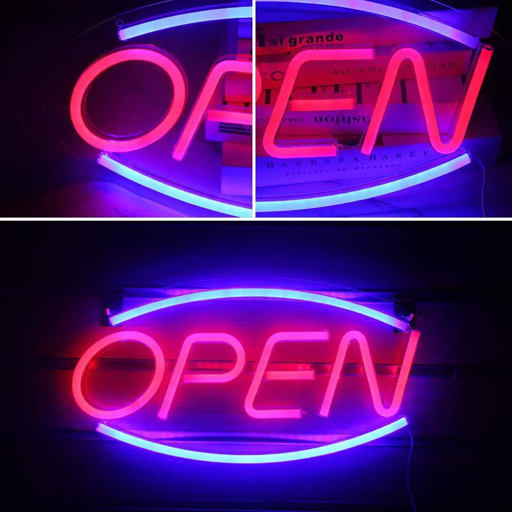 OPEN GoodVibes Neon Sign LED Light Bar Party Tube Handmade Visual Artwork Neon Sign for Shop Window Art Wall Decor USB Powered